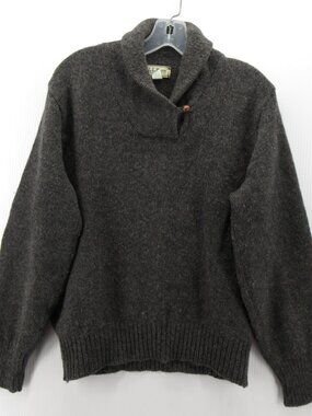 VINTAGE LL Bean Sweater Medium Wool Blend Shawl Pullover USA Ladies *